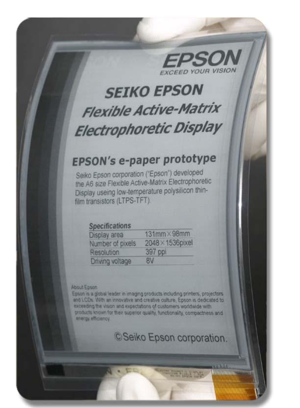 Epson s unique technologies good for flexible EPD Key Technology 1 SUFTLA technology for making