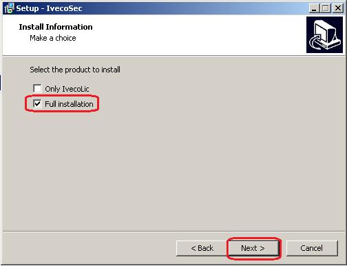 ONLINE installation procedure (to view documentation on a PC which is normally connected to the internet): 1. Download the file IvecoSec_Setup.exe 2. Start the installation and choose your language 3.