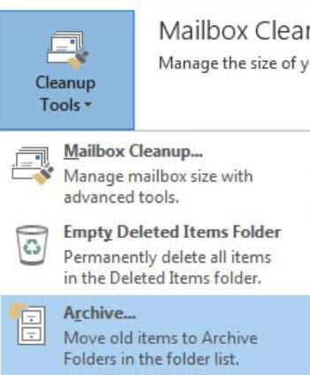Organize email Gmail: Archive or delete email Outlook: Archive or delete email Archive messages you're not using