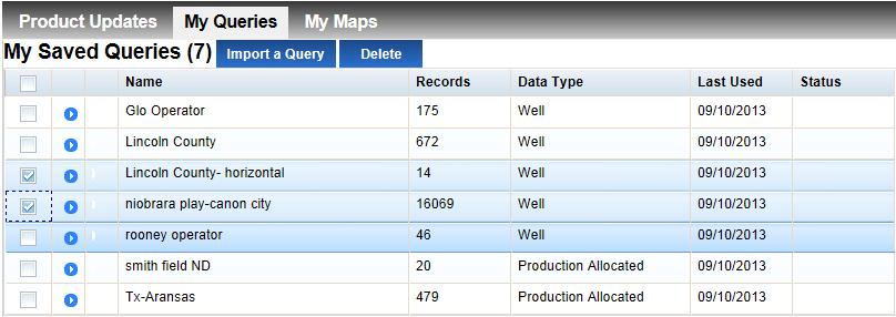 Enhancements New Query Features Enhancements New Query Features Enhanced My Saved Queries / Maps management For those clients who have a large number of Saved Queries / Maps, you can now delete