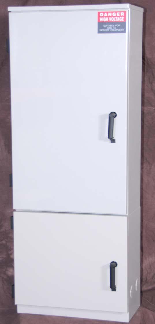Power Transfer Cabinet 40h X 20w X 10d Type 3R and Pedestal W/Door Power Transfer Cabinet Features Reference