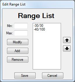 Vertical Axis Range The vertical axis range for the Snapshot chart can be set by right-clicking on the desired axis. A popup menu will appear.