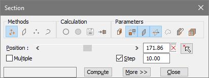 Calculating a section 3D objects are cut by a section plane. You can restrict sectioning to selected parts or section the entire assembly.