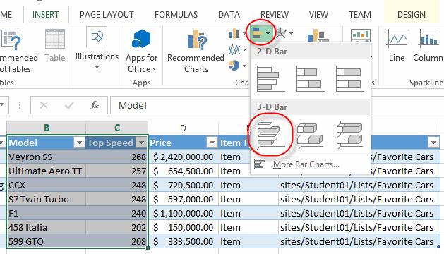 mouse over both columns of data. B. With the two data columns selected, click the Insert tab on the Excel toolbar.