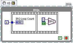 Using IRQs IRQs are used to generate and handle user interrupts occurring on the FPGA. IRQs are accessible through the Sessions class. IRQs have two methods Session.