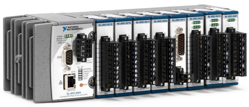 LabVIEW on crio - HW CompactRIO Real-Time Processor Reconfigurable FPGA Industrial I/O Modules Industrial I/O Modules with built-in signal conditioning for direct connection to