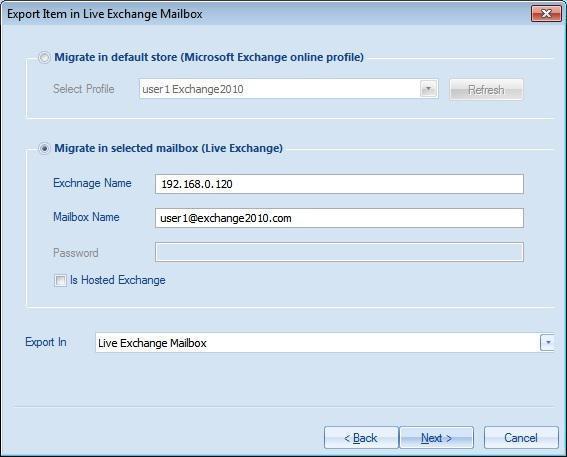 Second :- If you want to Migrate in selected mailbox then select Migrate in Selected Mailbox option. 5.