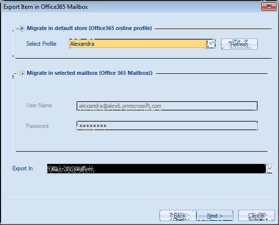 4. After click on next button Migrate page will be shown. There are two ways to migrate in Office 365 Mailbox.