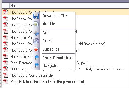 Navigate Feature not implemented Download File open the document Mail Me the document will be emailed to user currently