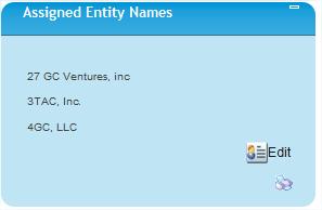 Franchise Entities This portal box will be shown for franchise entities only. It shows what entities the current user is assigned to.