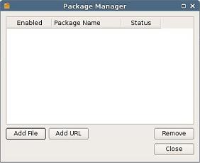 5.3 Manage Packages In the upper toolbar of the Control Panel is a button that says Manage Packages which opens the Package Manager.