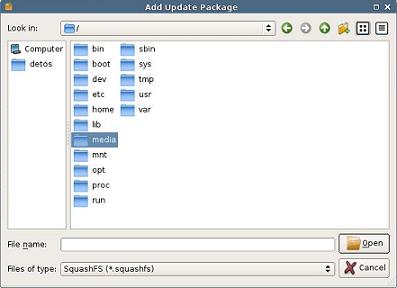 There are two methods of locating the files to be added to the list of available packages.