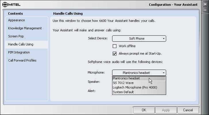 Getting Started Setting Up Your Assistant Configuring Your Headset for the Softphone Module To install your headset 1.