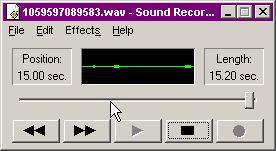 Using Your Assistant To save a recording Note: The playback device shown in this example is Microsoft Sound Recorder. Most playback devices will have a similar interface. 1.