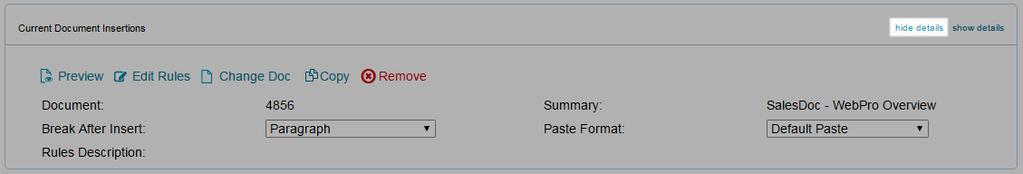 8. Choose the paste option for this document from the Paste Format picklist. Default Paste: uses the settings from your Microsoft Word Normal.