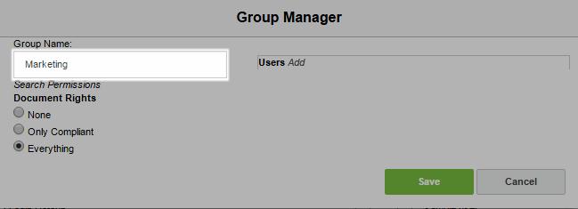 The following default user groups are mandatory and cannot be deleted: