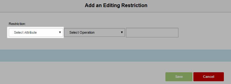 Editing Editing restrictions are only available for Search records. 1. Click on the plus sign icon in the Editing column next to the group or user to which you would like to apply the restriction. 2.