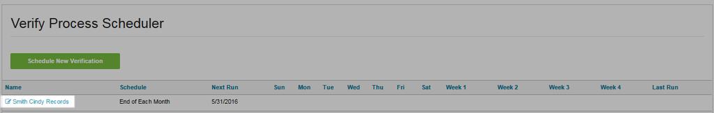 7. Click Save. When the page refreshes the new schedule appears on the page.