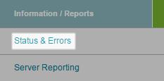 basic filtering options. The administrator can also Clear All Errors and Refresh the report. The report may also be exported.