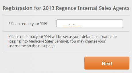 Your screen will say: Registration for 2013 Regence If you already have a profile in Sentinel you will see the