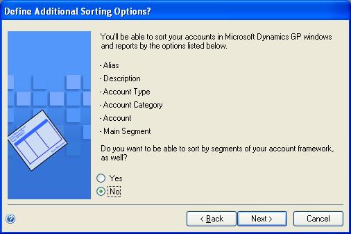 CHAPTER 7 USING MICROSOFT DYNAMICS GP UTILITIES You should use descriptive names that clearly indicate how each segment will be used.