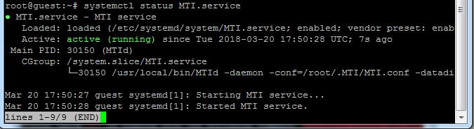 Also, if you want to check/start/stop MTI, run one of the following commands as root: