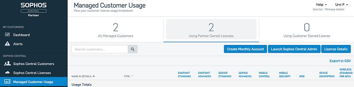 The usage data displayed here for each customer is sent to their partner's ConnectWise when the integration