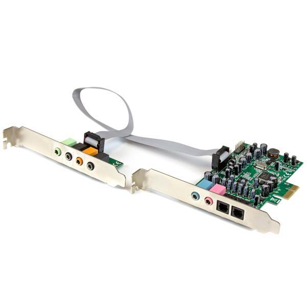 7.1 Channel Sound Card - PCI Express, 24-bit, 192KHz Product ID: PEXSOUND7CH With this 7.1-channel PCIe sound card, you can create a high-quality home theatre sound system.