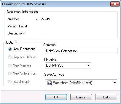 COMPARING DOCUMENTS USING WORKSHARE COMPARE Note: If you press the Shift key while clicking OK, the LocalStore Save As dialog is displayed and you can save the Redline document locally.