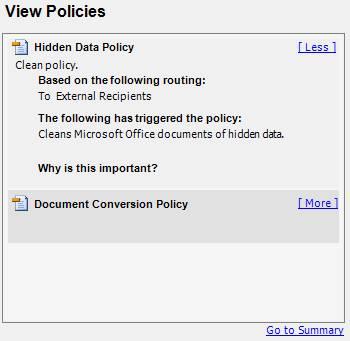 Under Hidden Data Removal, selecting Remove Comments or Remove Track Changes cleans comments or track changes from the selected attachment.