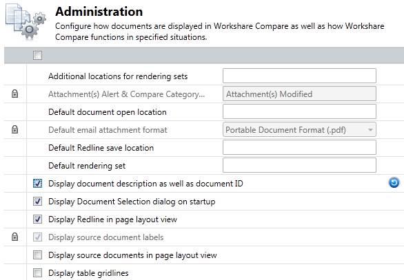 Setting Parameters Most parameters in the Workshare Configuration Manager are set by selecting or deselecting a checkbox. There are also some that require you to enter a value in a text box.