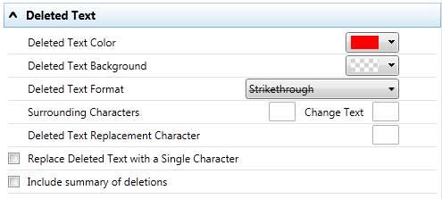CONFIGURING RENDERING SETS Parameter Inserted Text Format Surrounding Characters Description The format of inserted text. Select from Underline, Double Underline, Italic or Strikethrough.