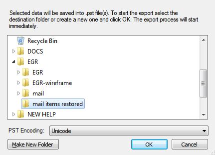 The Exchange Granular Restore console exports each mailbox into a separate.pst file named: Restore NNN <Mailbox Name>[ VVV].