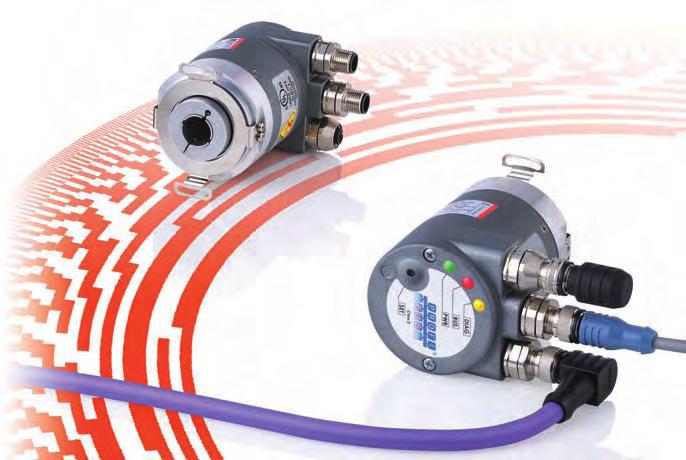 outlets, voltage reversal protection, Overvoltage protection Field Bus Encoders The latest field bus profiles Genuine time-synchronous position detection of several axes is possible Position, speed,