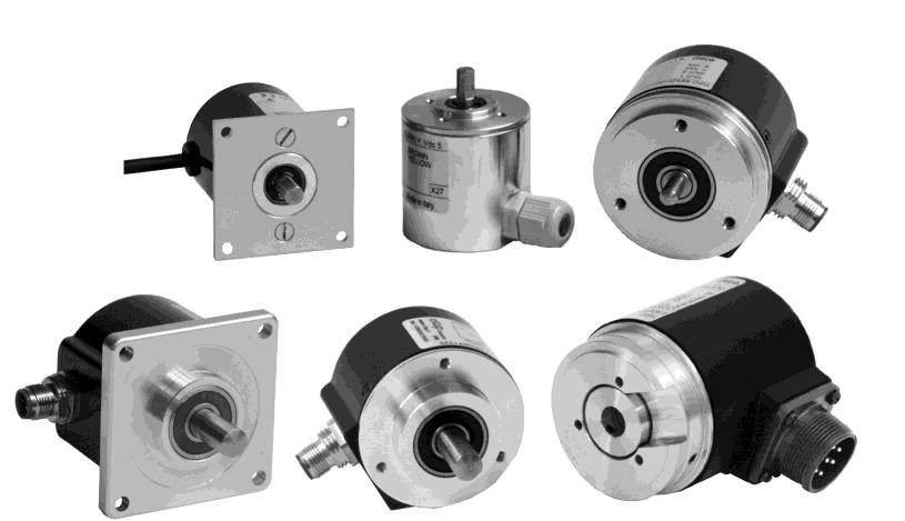 ABSOLUTE ENCODERS ELAP single and multiturn encoders provide: Reading resolution ranging from 4 to 13 bit, and 2 to 16 bit steps/revoultion Binary or