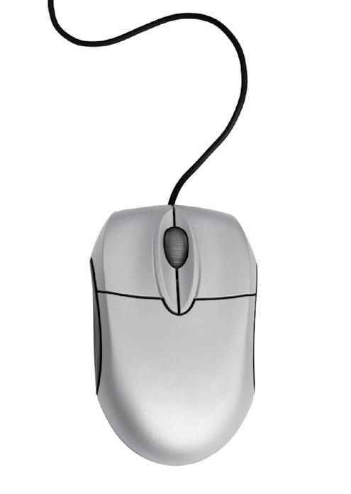 There are two buttons on the mouse, which you press (click) when you want the mouse to give information to the computer. Most of the time you click the button on the left.
