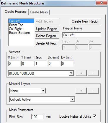 Click Add Region to incorporate this region into the structure. Regions can be added as needed to achieve the desired structure.