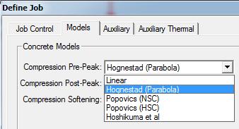 Typically, Hognestad Parabola and Popovics (NSC) are used for normal-strength concrete (f c < 50 MPa).