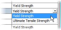 Under the Safety Factor column, click on the down-arrow to ensure Yield Strength is selected for all parts. 4.