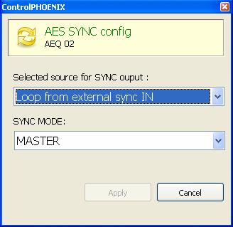 Note that the check box needs to be disabled before changing to another coding mode. 6.1.7. External synchronization configuration.