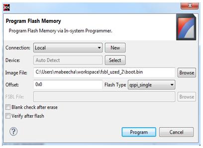 Select "Xilinx Tools" and choose "Program Flash". Figure 28.