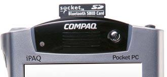 Insert a CompactFlash or SDIO card directly into a slot of its size.