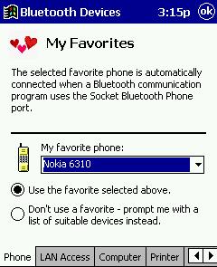 Set up Your Favorite Device Follow these steps to set up default devices in the Bluetooth Devices folder. Note: The Get Connected! Wizard automatically assigns the favorite phone. 1.