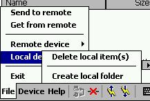 Delete File(s) or Folder(s) 1. Select item(s) that you wish to delete. You can only delete item(s) from one device at a time. 2. Tap on the File menu.