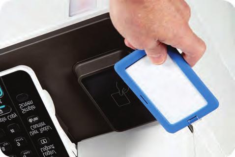 Documents are stored at the device until an authorised ID card is swiped using the optional card reader or a passcode is entered at the MFP to release them.