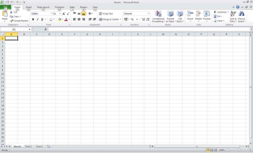 Moving Around the Workbook When you open Excel, your first spreadsheet is automatically opened for you. The active cell (i.e. the currently selected one) will be A1, at the top left corner of the worksheet.