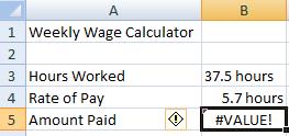NB: If you select the cell and look at the input line you will see that it only contains the number 37.5 although on the face of the spreadsheet it is displayed as 37.5 hours.
