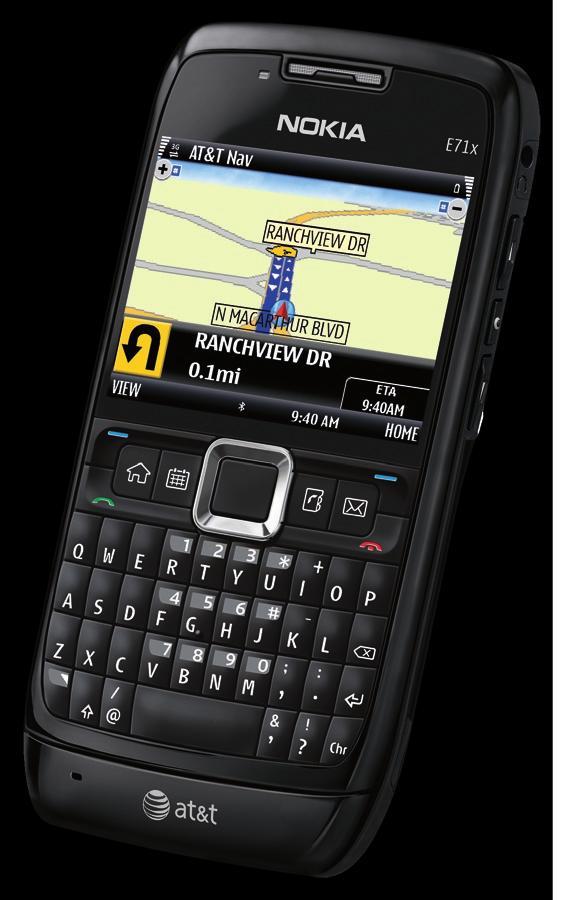 AT&T Navigator continued How do I adjust volume during navigation? Use the volume controls on your Nokia E71x to adjust volume during navigation.
