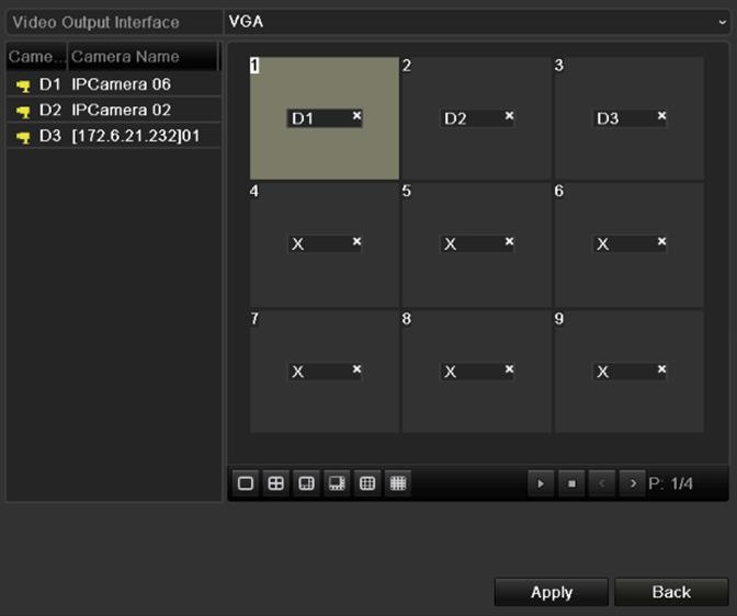 Figure 3. 8 Live View- Camera Order To set the camera order: 1) Select a View mode in.