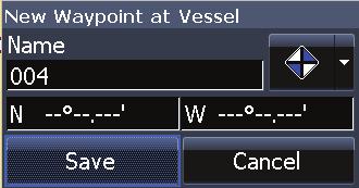 Chart operation Chart menu Press MENU from any Chart pages to open the Chart menu. Chart menu New waypoint Creates a waypoint at your current location or at the cursor position.
